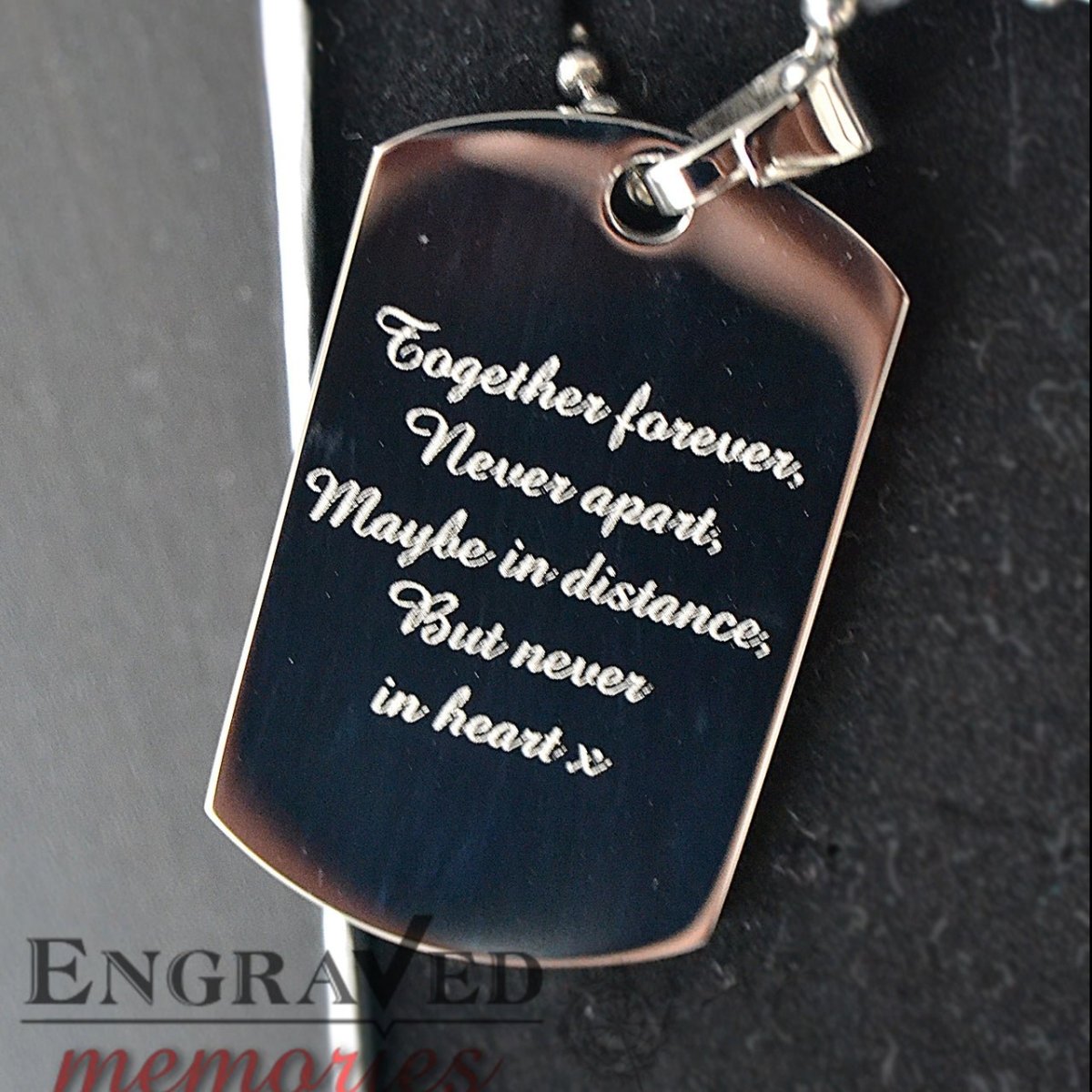 Personalised Dog Tag Necklace – Engraved Photo Pendant With Stainless Steel Ball Chain
