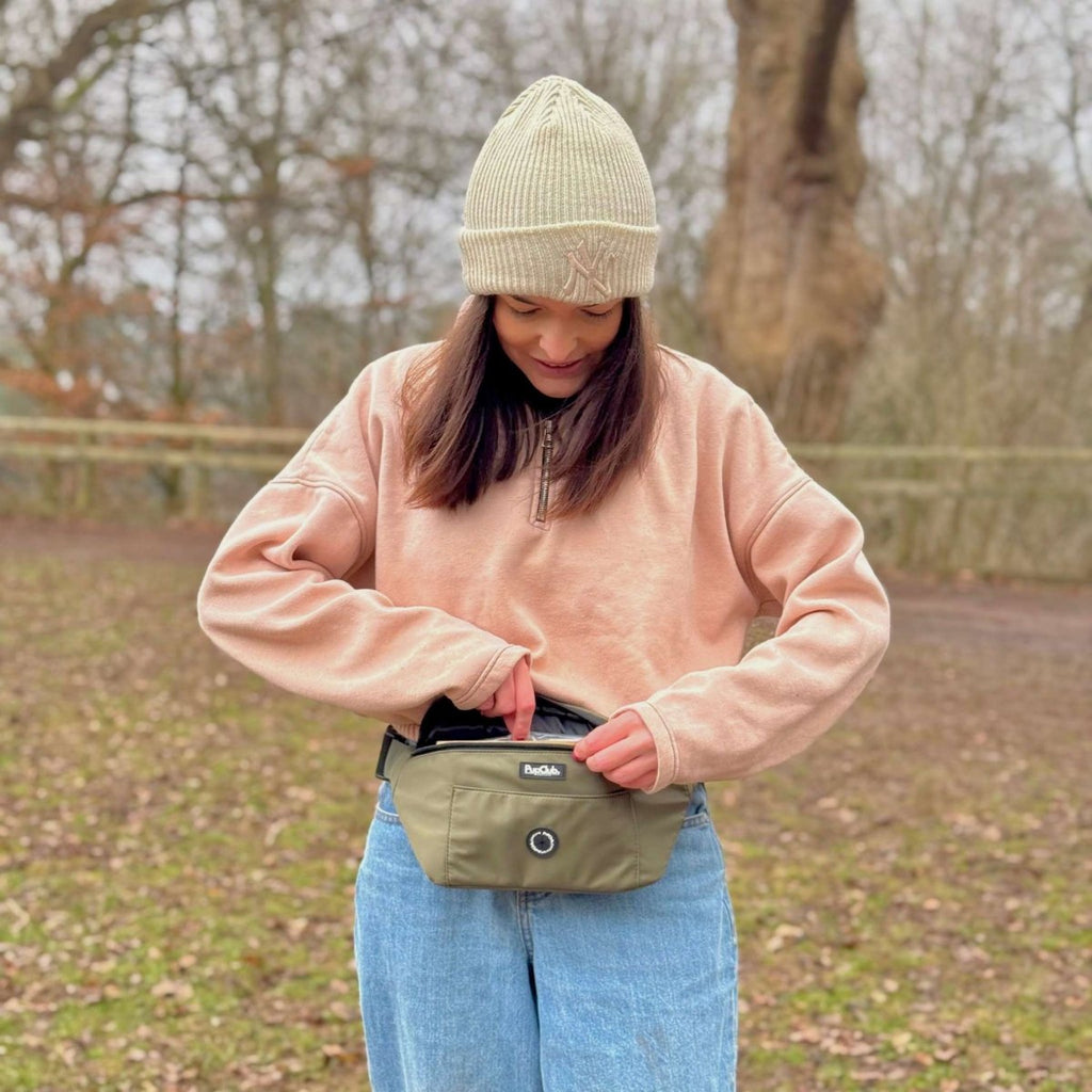 Dog Walking Bum Bag - Khaki Green