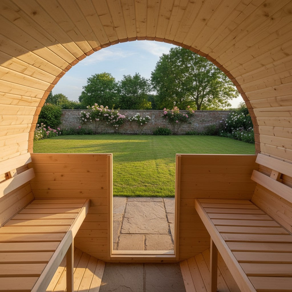 Steam & Oak Gas Barrel Sauna 3m with Anteroom (Electric or Wood-Fired)