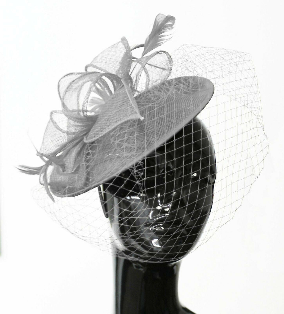 Medium Saucer Sinamay Headband Fascinator Wedding Ascot Hat Hatinator Birdcage Veil