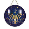 EODFFSGF Hanukkah Wall Decor – 11.8in Wood Chanukah Sign & Dreidel