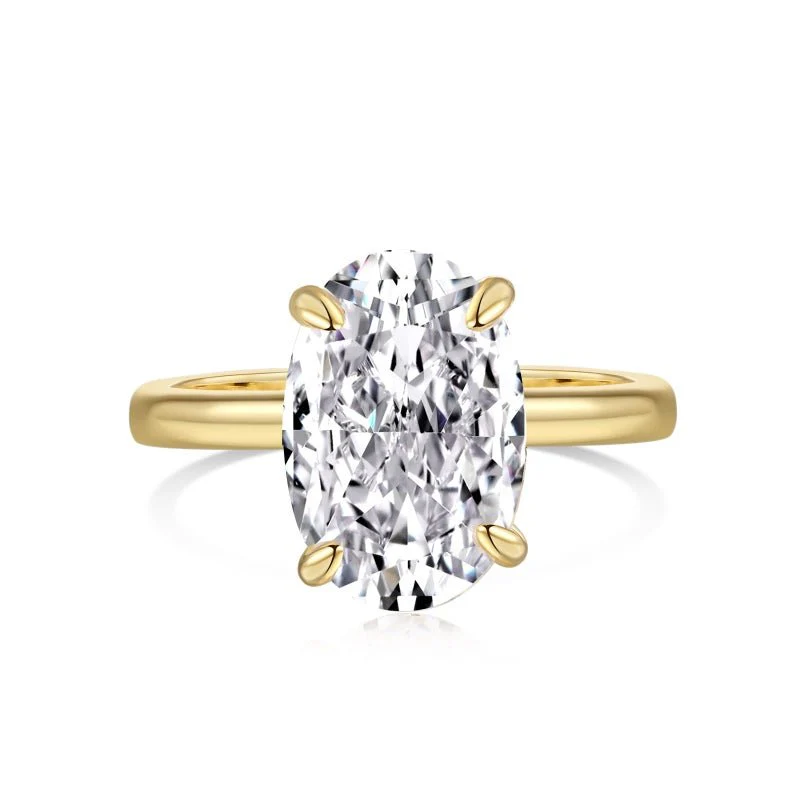 Eva oval cut ring gold
