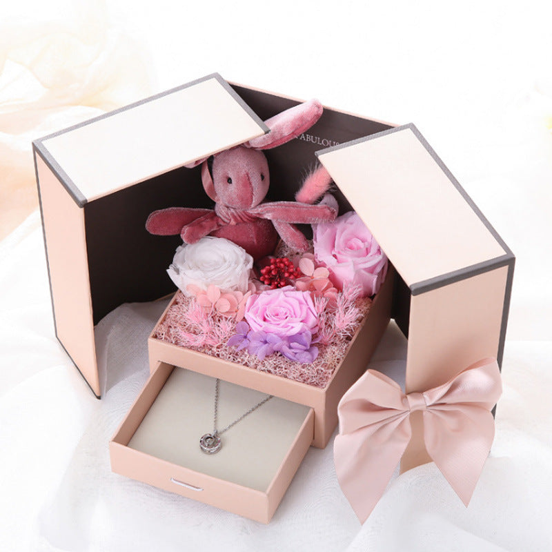 Valentine's Day Gift Birthday Rose Drawer Jewelry Eternal Flower Gift Box