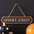 Spooky Street Halloween Metal Hanging Sign – Vintage Décor