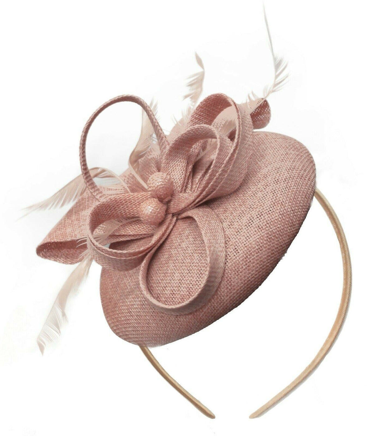 Round Pillbox Bow Sinamay Headband Fascinator Weddings Ascot Hatinator Races