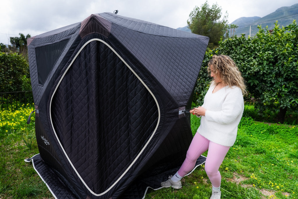 NOIR L Elite — FinSteam Premium Portable Sauna for 2-4 People (Aurora Heater)