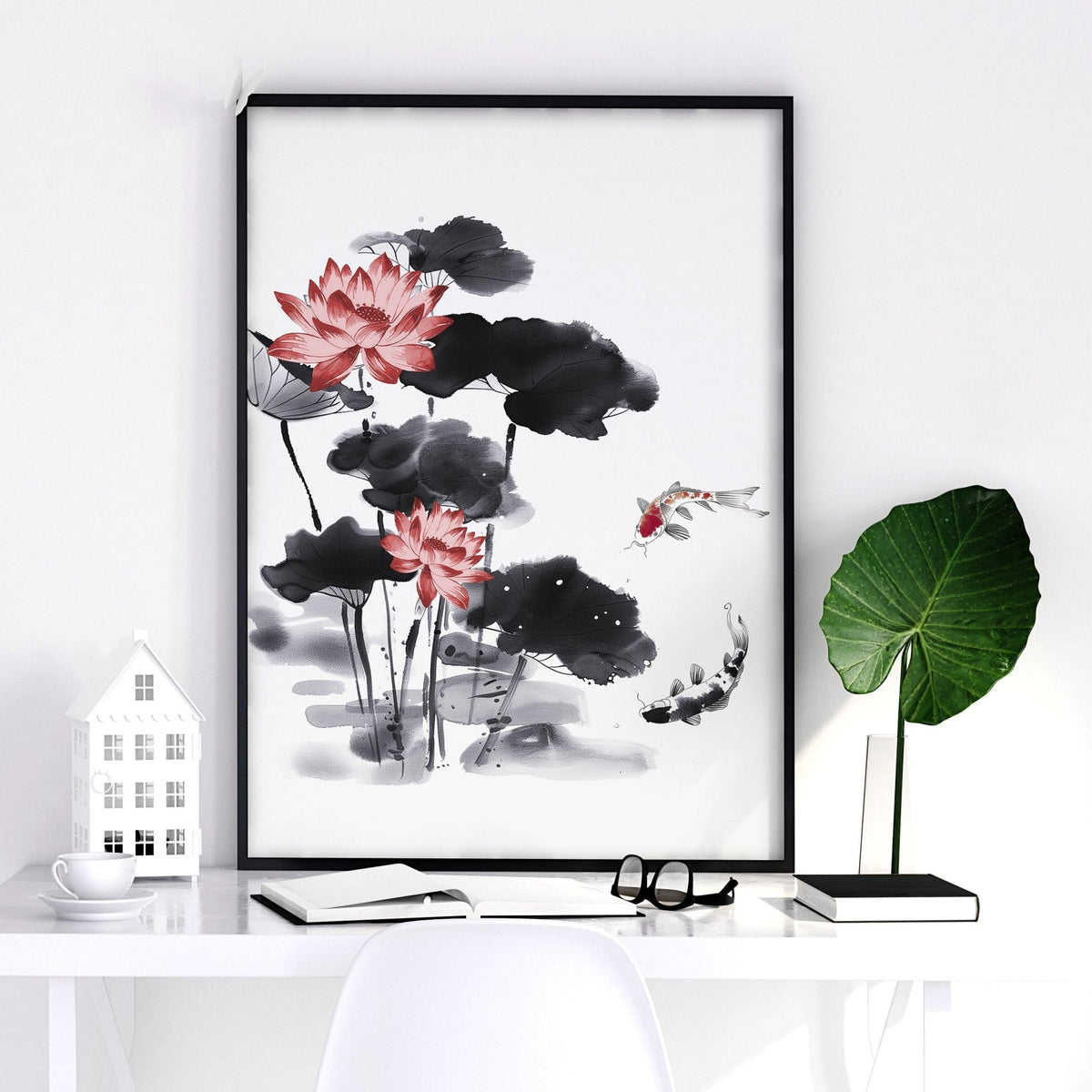 Framed Prints For Wall | Set of 3 Asian Inspired Wall art Prints