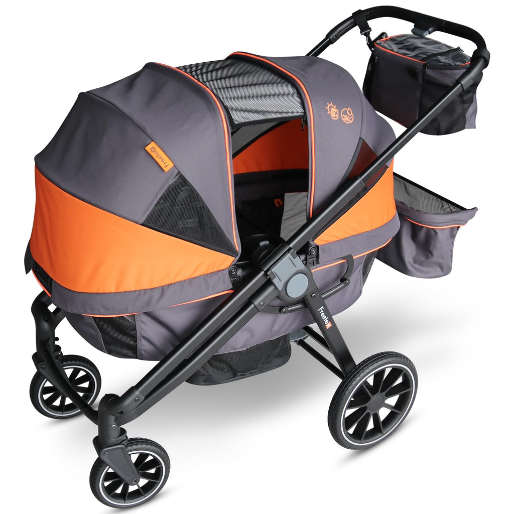 Freetex Tandem Wagon Stroller – All-Terrain 2-in-1 Push & Pull with Double Seat