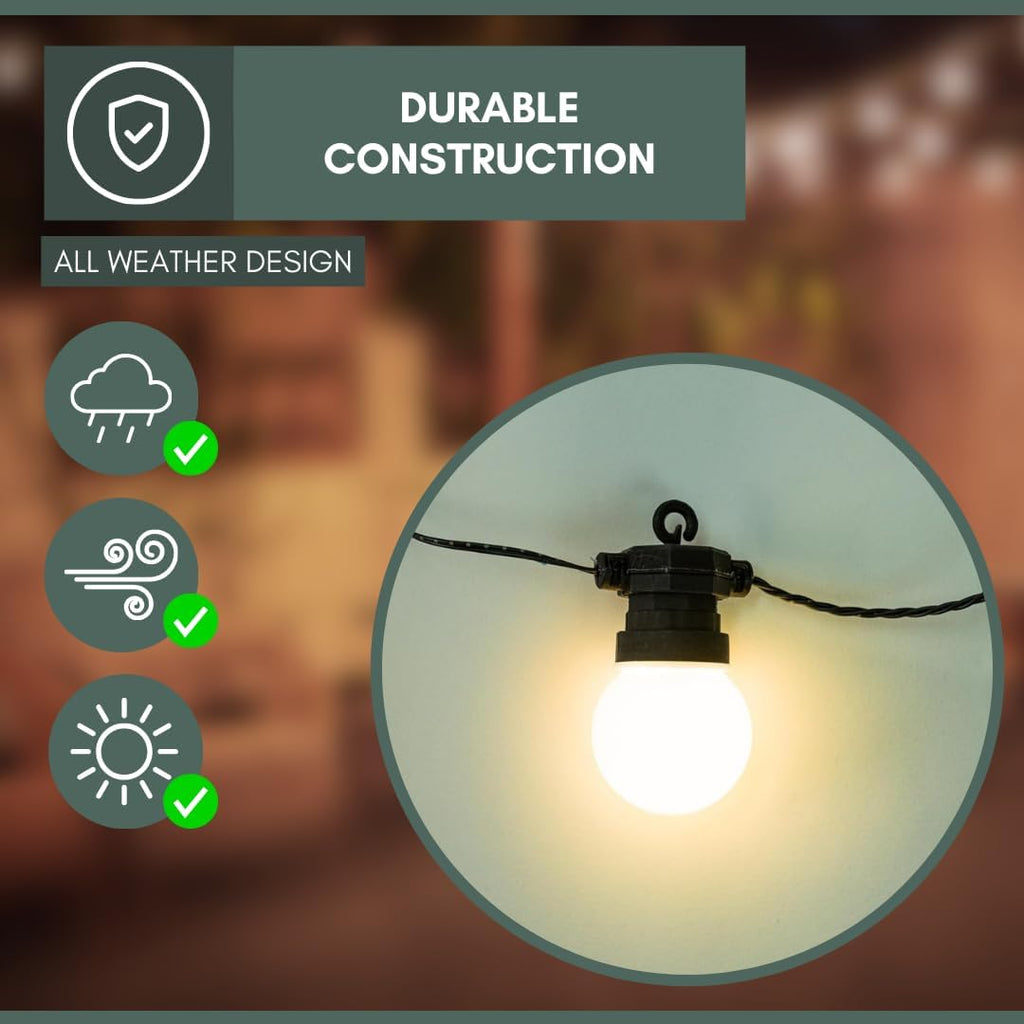 14ft Connectable LED Festoon String Lights Warm White