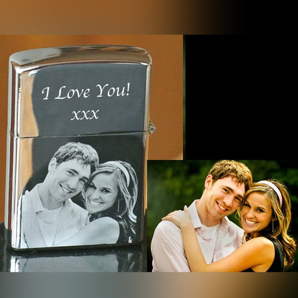 Personalised Zippo Lighter – Custom Text Engraving | Unique Photo Keepsake Gift