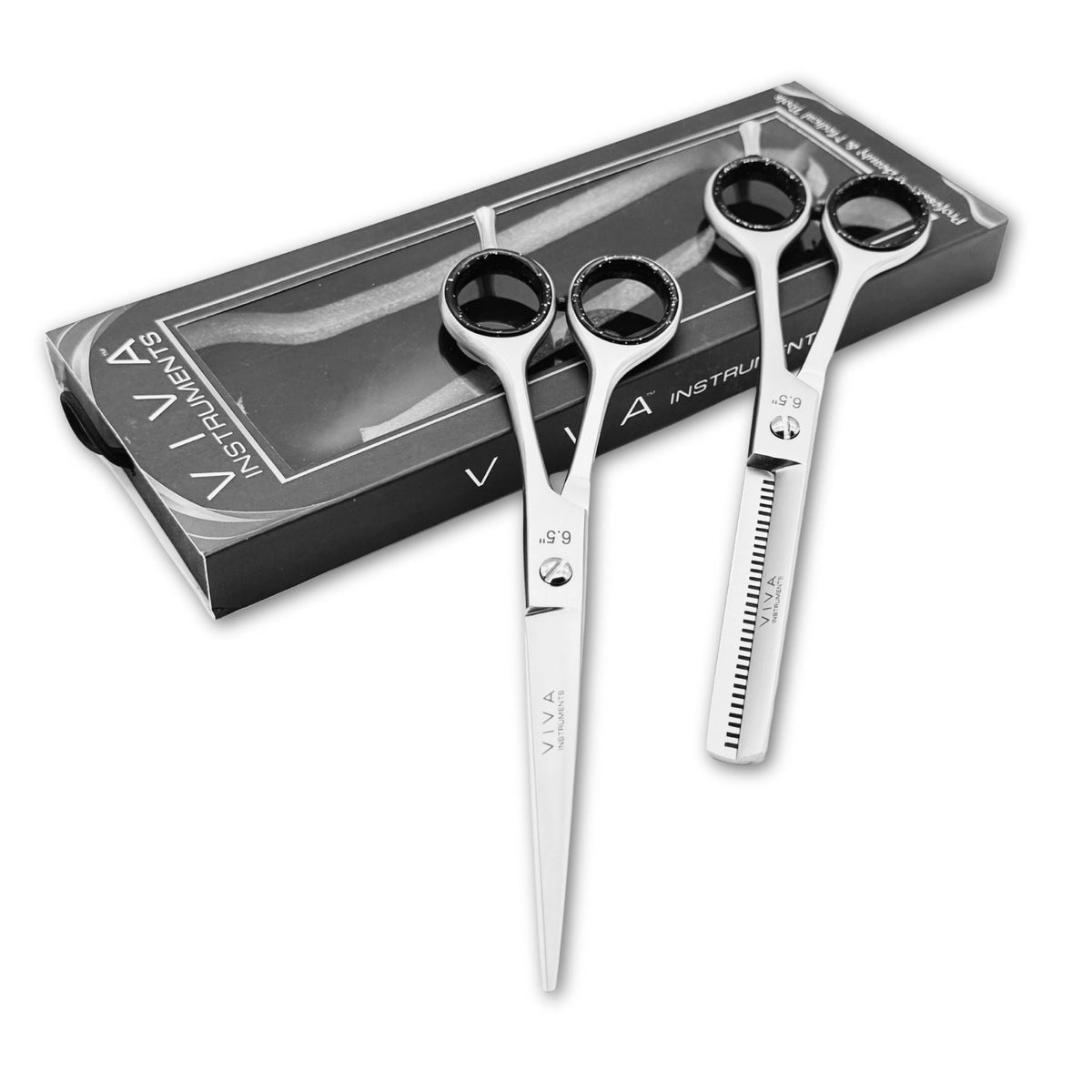 Haircut & Thinning Scissors Set - Silver 6.5 Inch