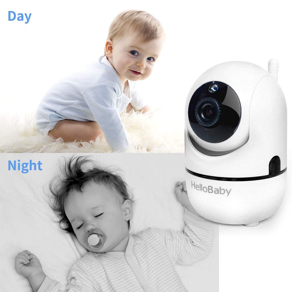 HelloBaby Video Baby Monitor with PTZ Camera — 3.2-Inch LCD, Night Vision, Temperature Display, Lullaby & Two-Way Audio