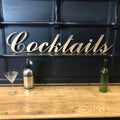 Rustic Distressed Gold Cocktail Bar Sign