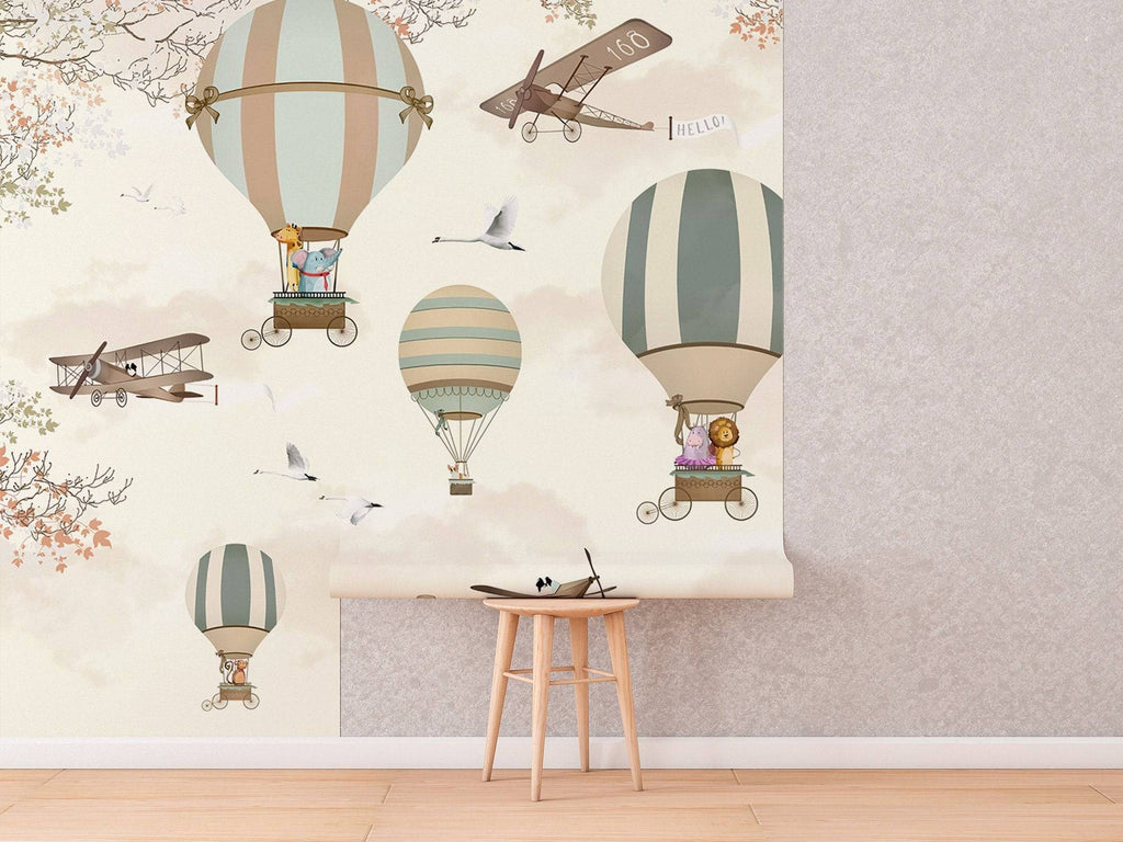 Flying Hot Air Balloons Wallpaper Peel and Stick | Wonderwallsboutique