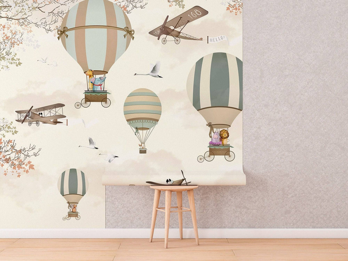 Flying Hot Air Balloons Wallpaper Peel and Stick | Wonderwallsboutique