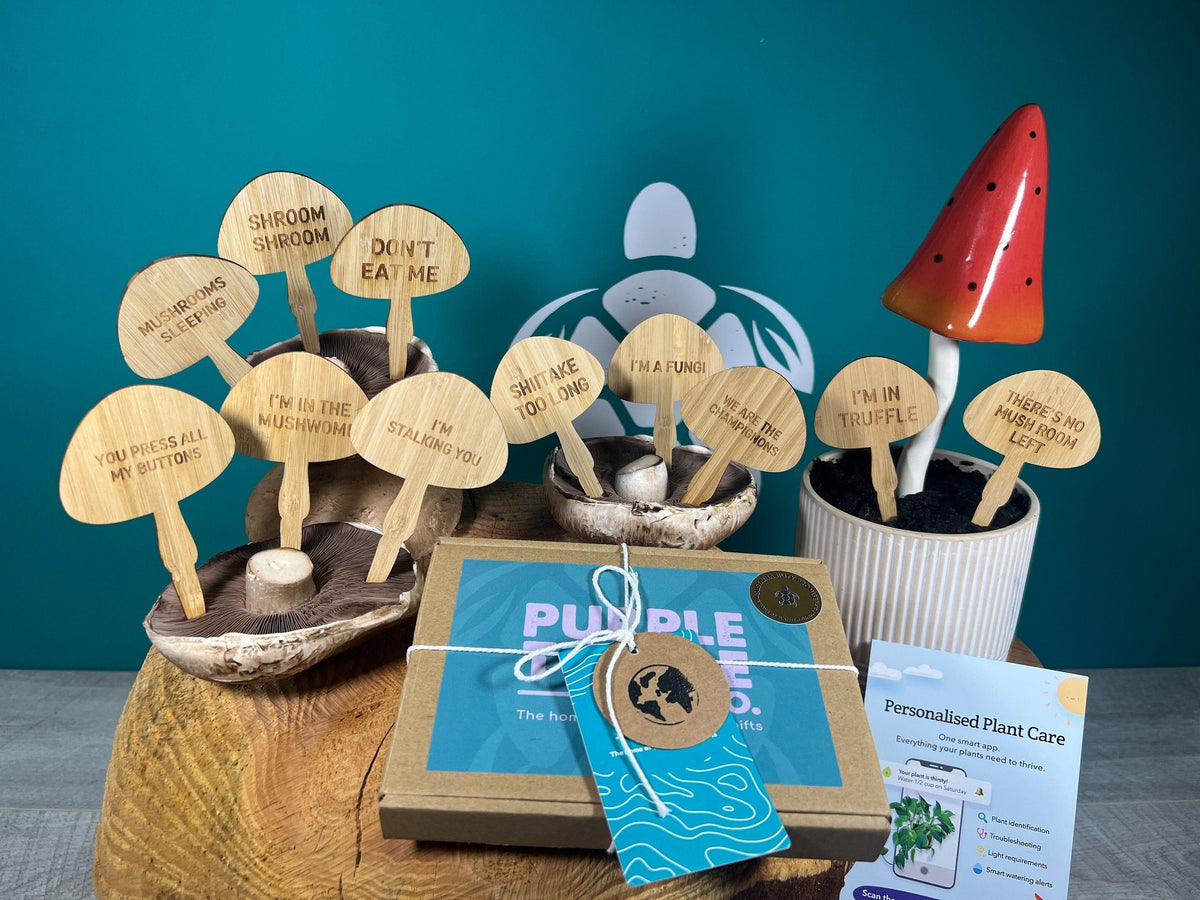 Mushroom Plant Stakes Gift Set