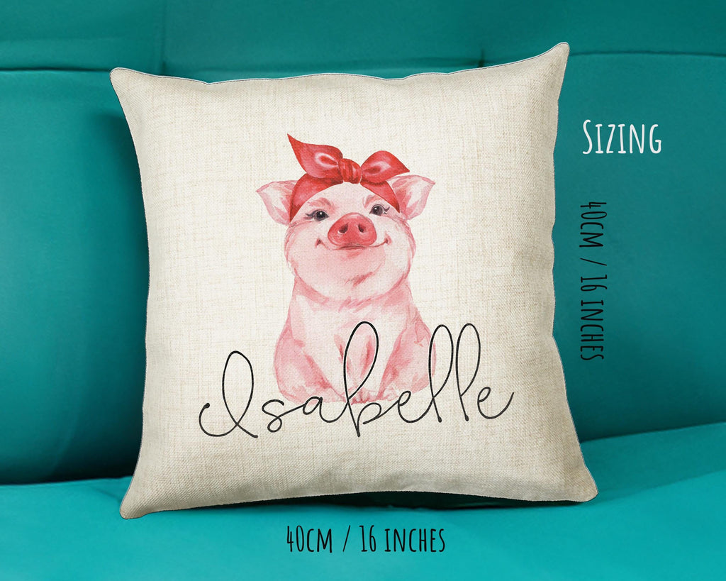 Personalised Piglet Pig Cushion Gift Printed Name Design - Cushion Throw Pillow Gift For Mum Friend Bedroom Birthday Christmas Gift CS067