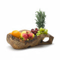Rustic olive wood basket fruit , master piece, centrepiece