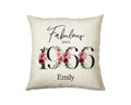 60th Birthday Gift for Women - Personalised 1966 Birthday Cushion Age 60 Gift for Her - Ladies Floral Age Design Mum Nan Gran Sixty BNC60C