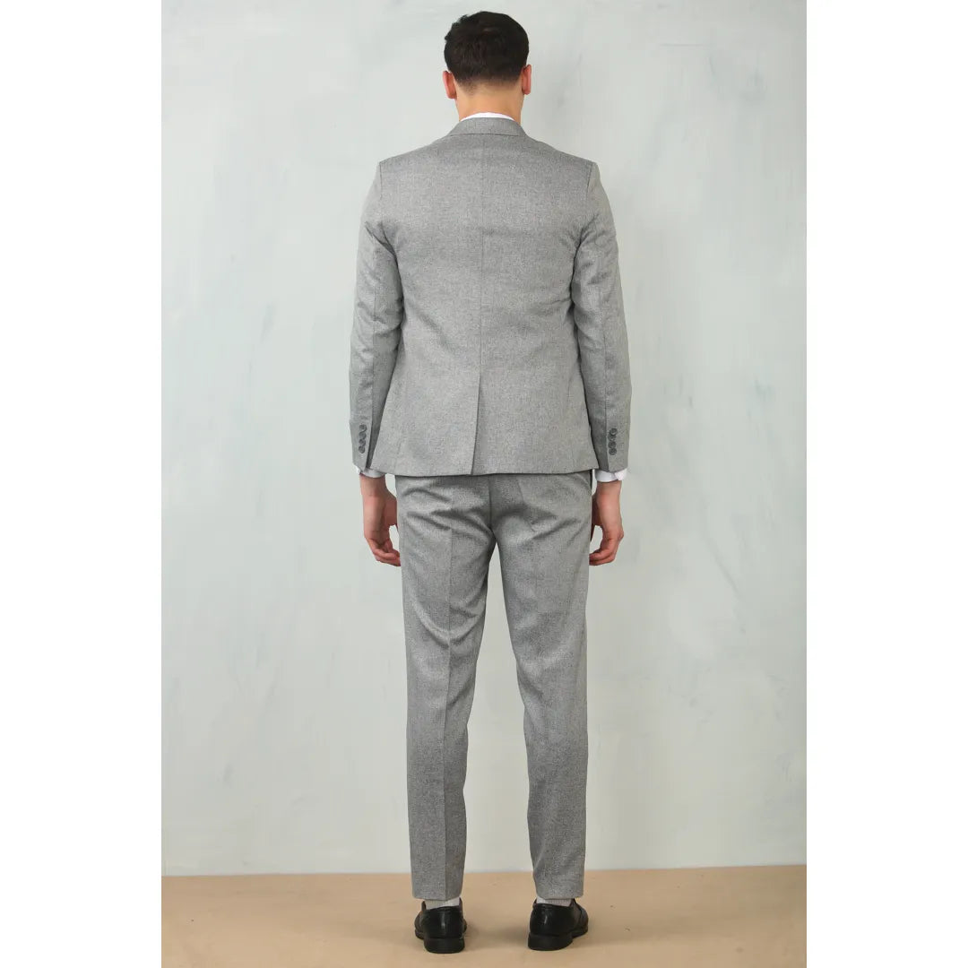 IM200 - Men's Grey Tailored Fit Wedding 3 Piece Suit