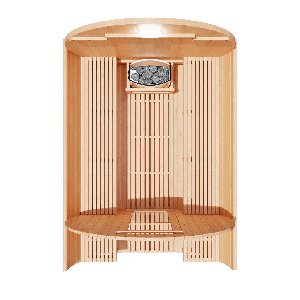 KOVE Outdoor Barrel Sauna – 4–6 Person Garden Sauna with 6kW Harvia Electric Heater