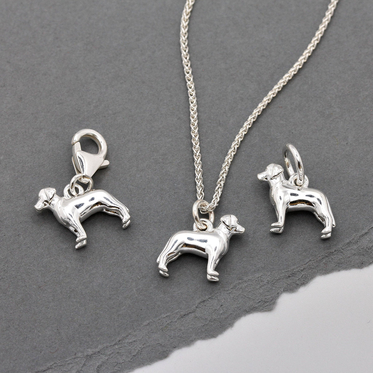 Labrador Silver Dog Charm