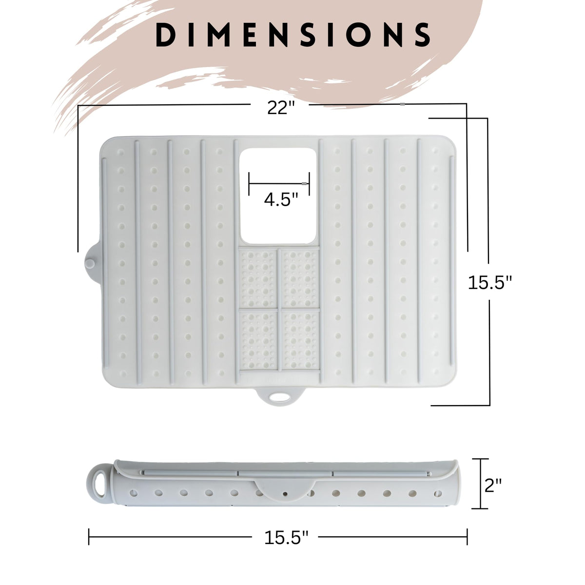 Landora and Leaf Sink Cover – Heat-Resistant Silicone Makeup Mat for Counter Space (Dishwasher Safe)