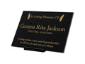 Granite Memorial Plaque, Feather Design, Personalised Engraved Tribute
