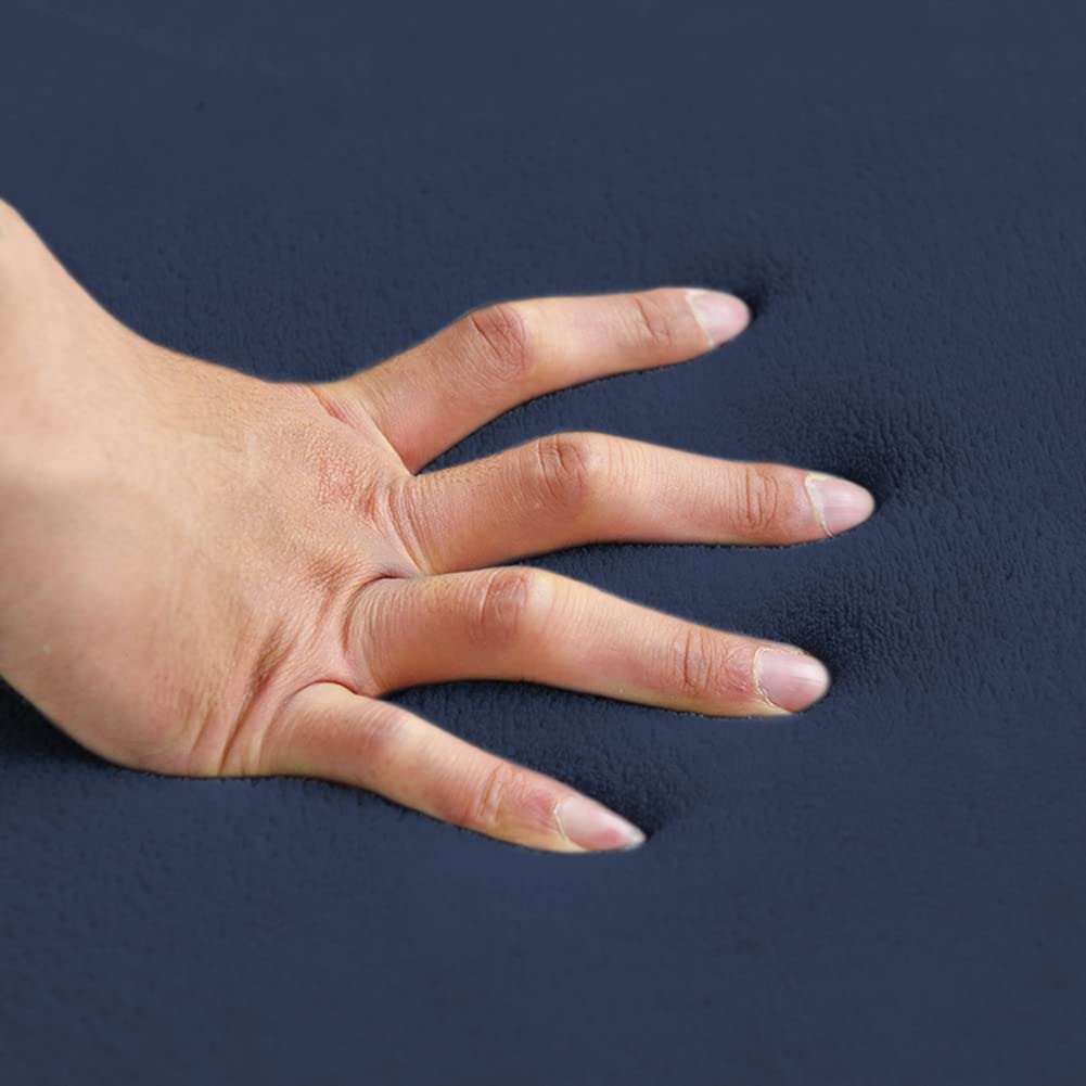Loartee Coral Velvet Crawling Rug – 5x6.8 ft Dark Blue Soft Play Mat for Toddlers