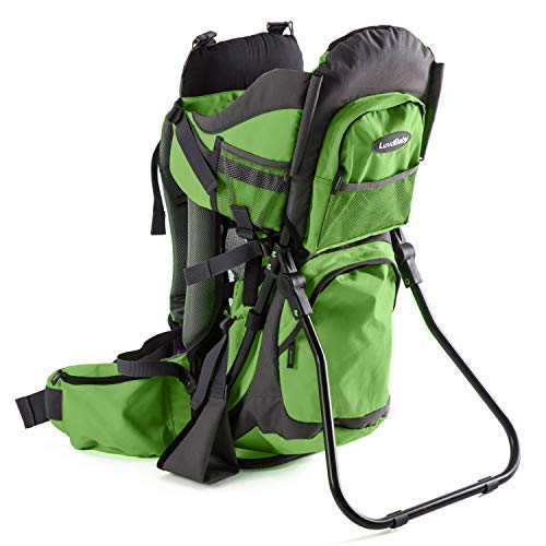 Luvdbaby Hiking Baby Carrier Backpack — Comfortable Toddler Carrier with Diaper Change Pad, Insulated Pocket & Hood