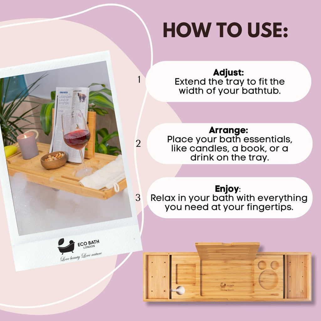 Luxury Eco-Friendly Bamboo Bath Tray