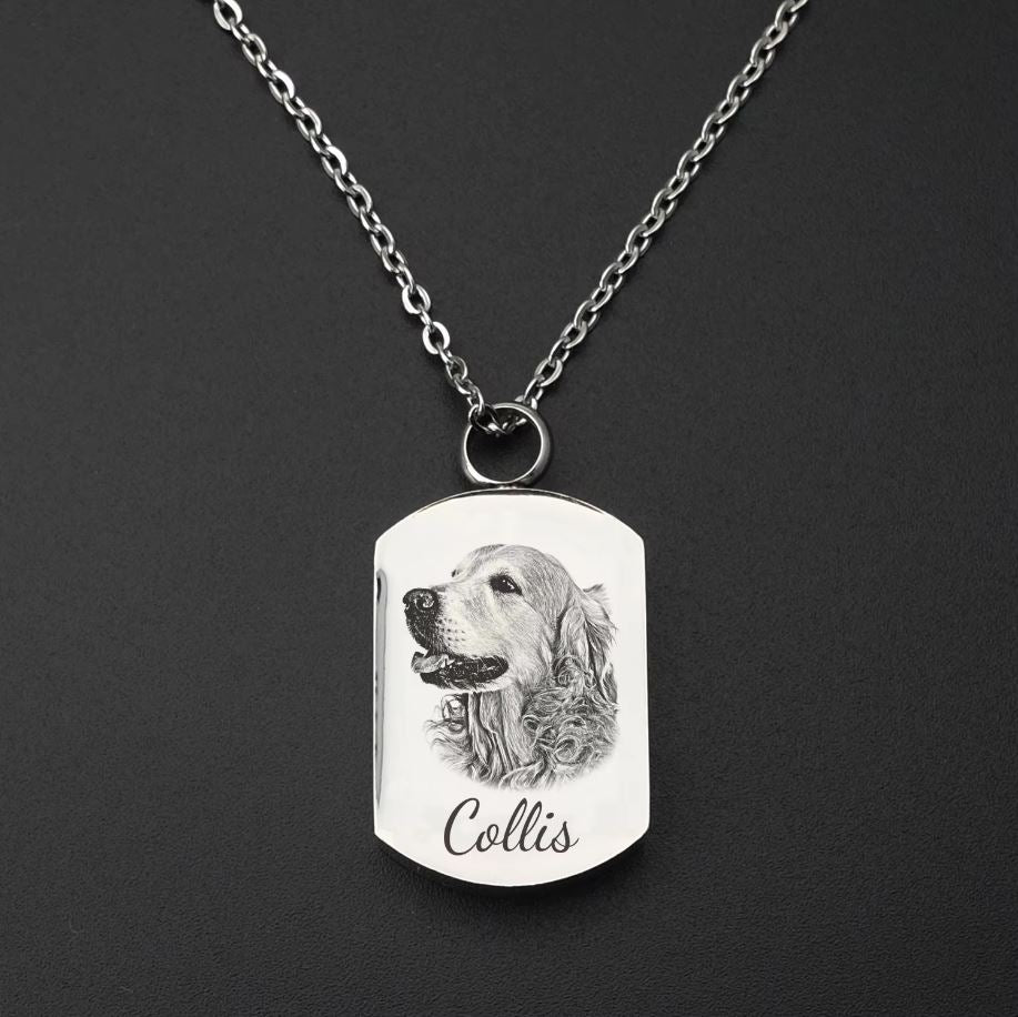 Pet Cremation Ashes Necklace – Personalised Photo Urn Pendant