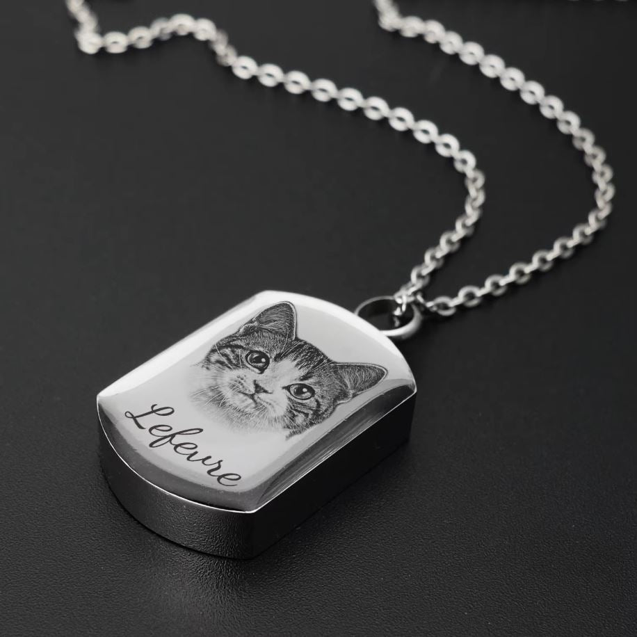 Pet Cremation Ashes Necklace – Personalised Photo Urn Pendant