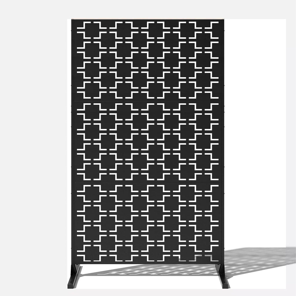 Metal Indoor/Outdoor Privacy Screen with Stand 120cm x 180cm - Squares