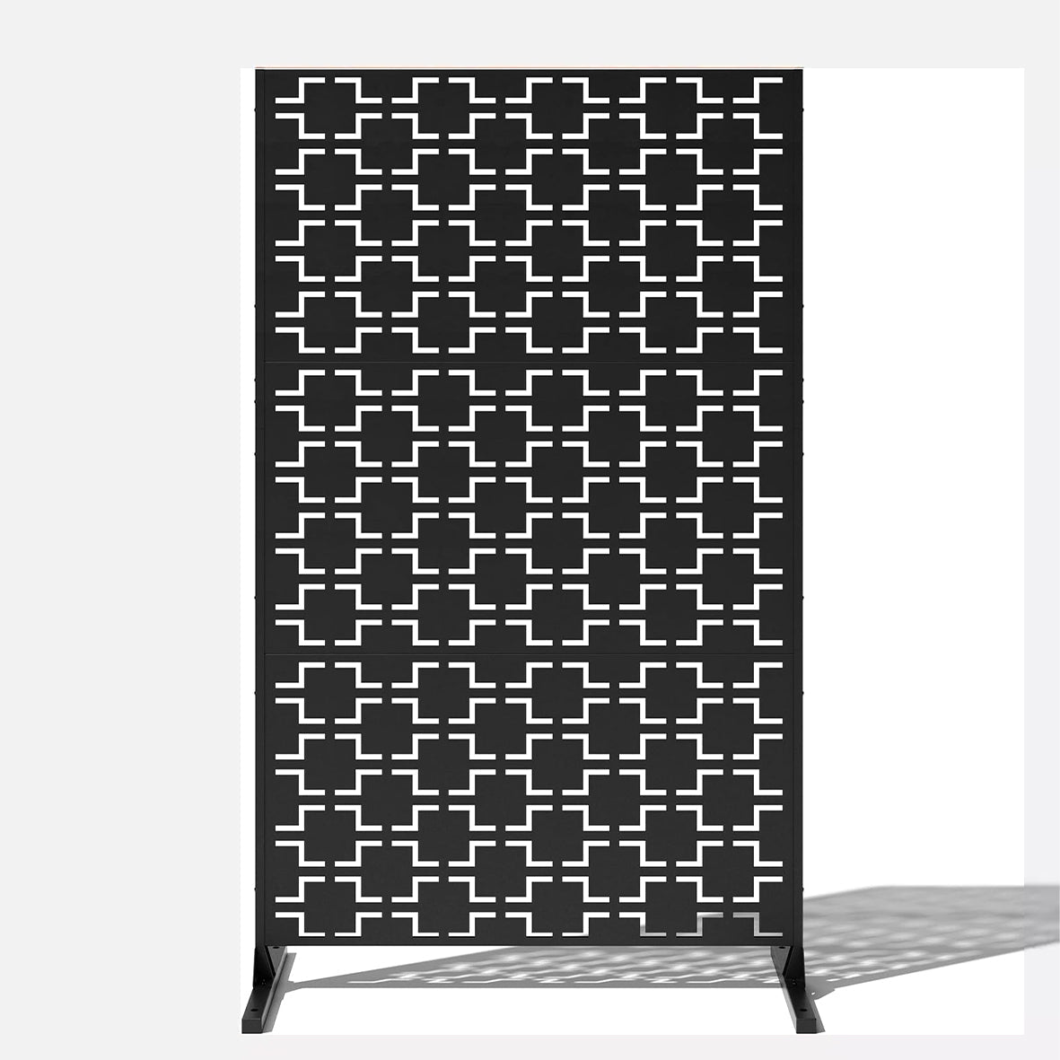 Metal Indoor/Outdoor Privacy Screen with Stand 120cm x 180cm - Squares