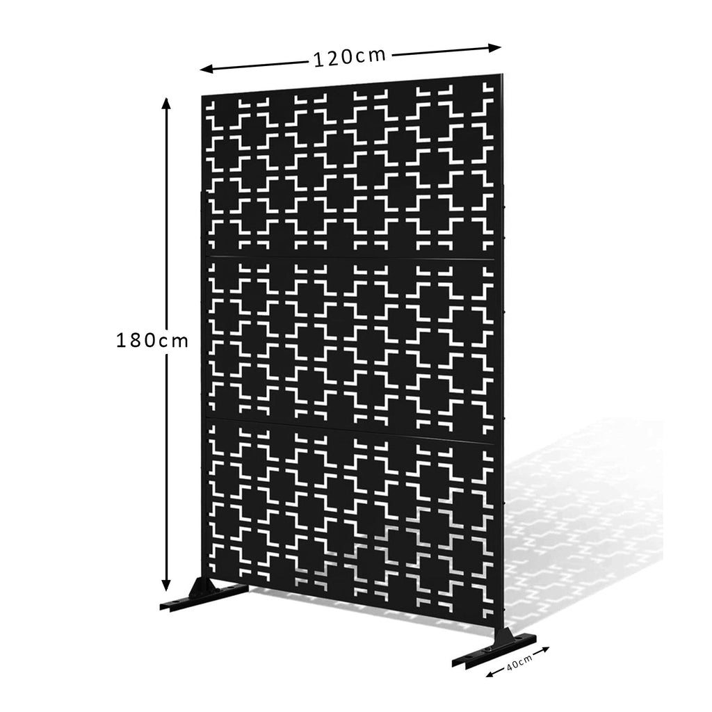 Metal Indoor/Outdoor Privacy Screen with Stand 120cm x 180cm - Squares