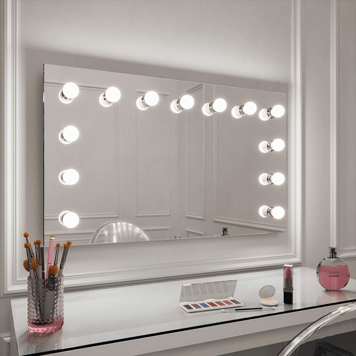 Nicole Hollywood Mirror Wall Mounted 100x60cm