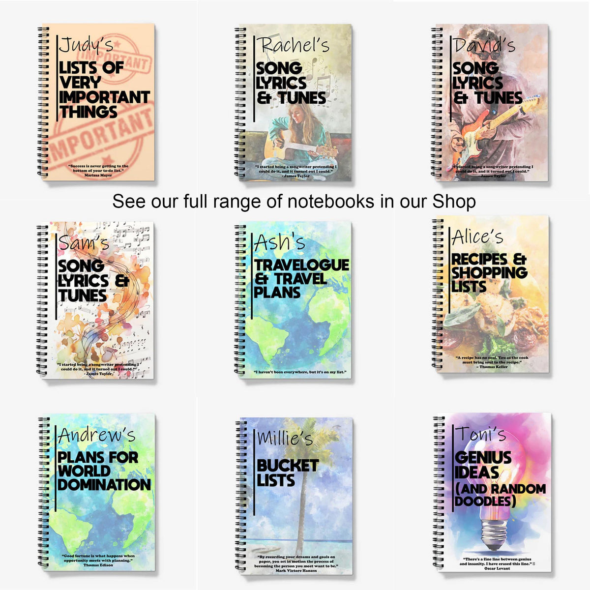 Personalised Notebook - "Song Lyrics & Tunes" Acoustic Guitar