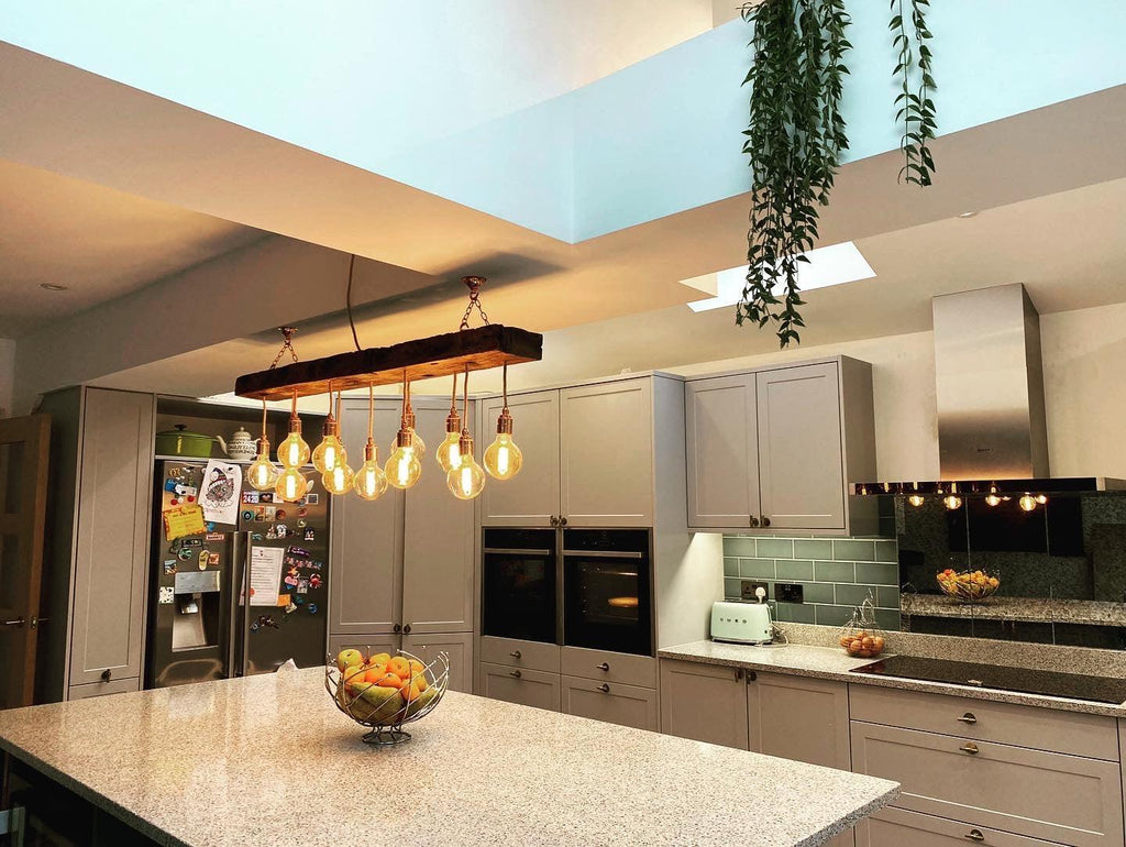 Oak Beam Chandelier | Made to Measure Kitchen Island & Dining Lighting UK