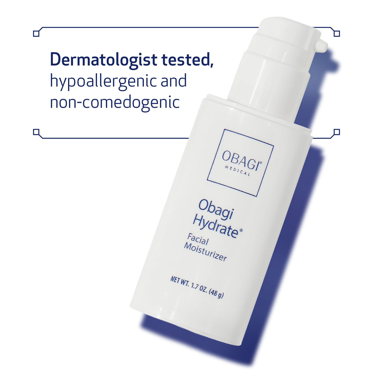 Obagi Hydrate Facial Moisturizer – Non-Comedogenic All-Day Hydration (2-Pack, 1.7 oz each)