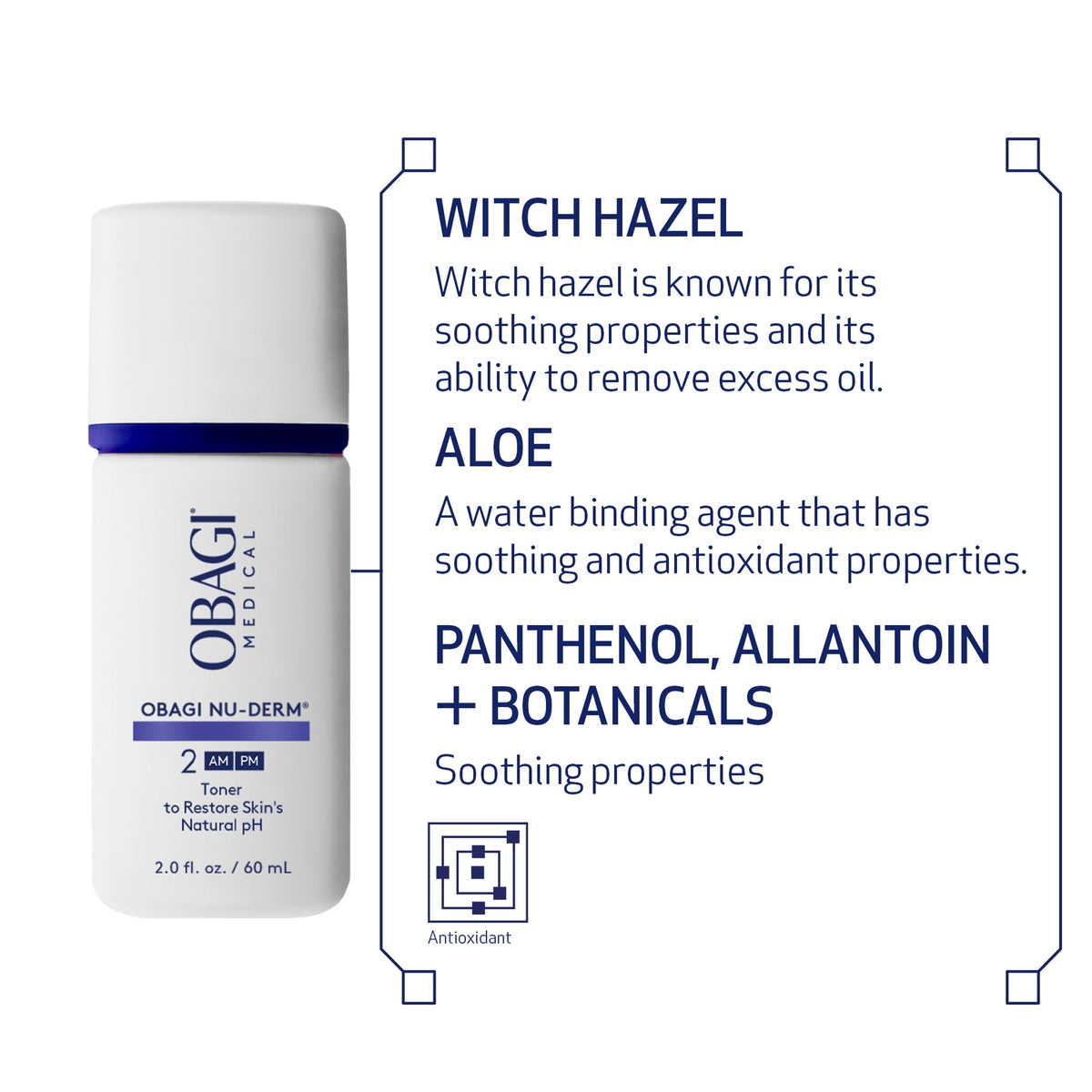 Obagi Nu-Derm Toner – Alcohol-Free Balancing Toner with Witch Hazel & Aloe, 2 oz Travel Size