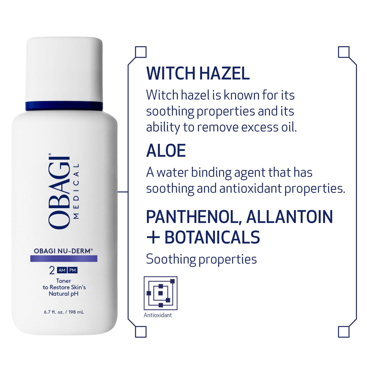 Obagi Nu-Derm Toner – Alcohol-Free Balancing Toner with Witch Hazel & Aloe Vera | 2 x 6.7 oz