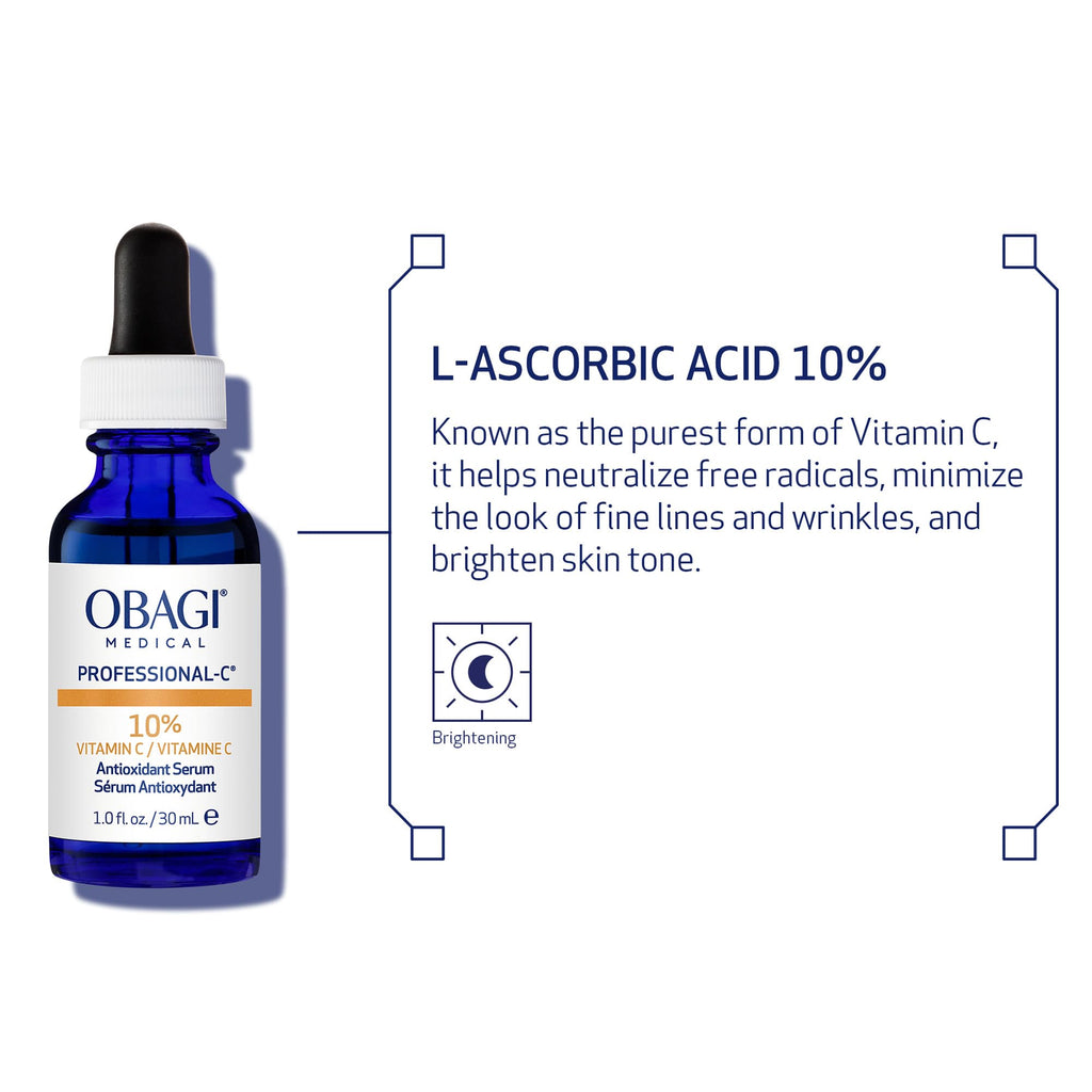 Obagi Professional-C 10% Vitamin C Serum – Brightens Skin Tone & Smooths Fine Lines | Safe for Sensitive Skin | 1 oz