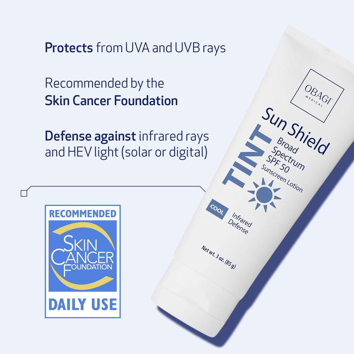Obagi Sun Shield Tinted Sunscreen SPF 50 | Cool Tint, 3 oz