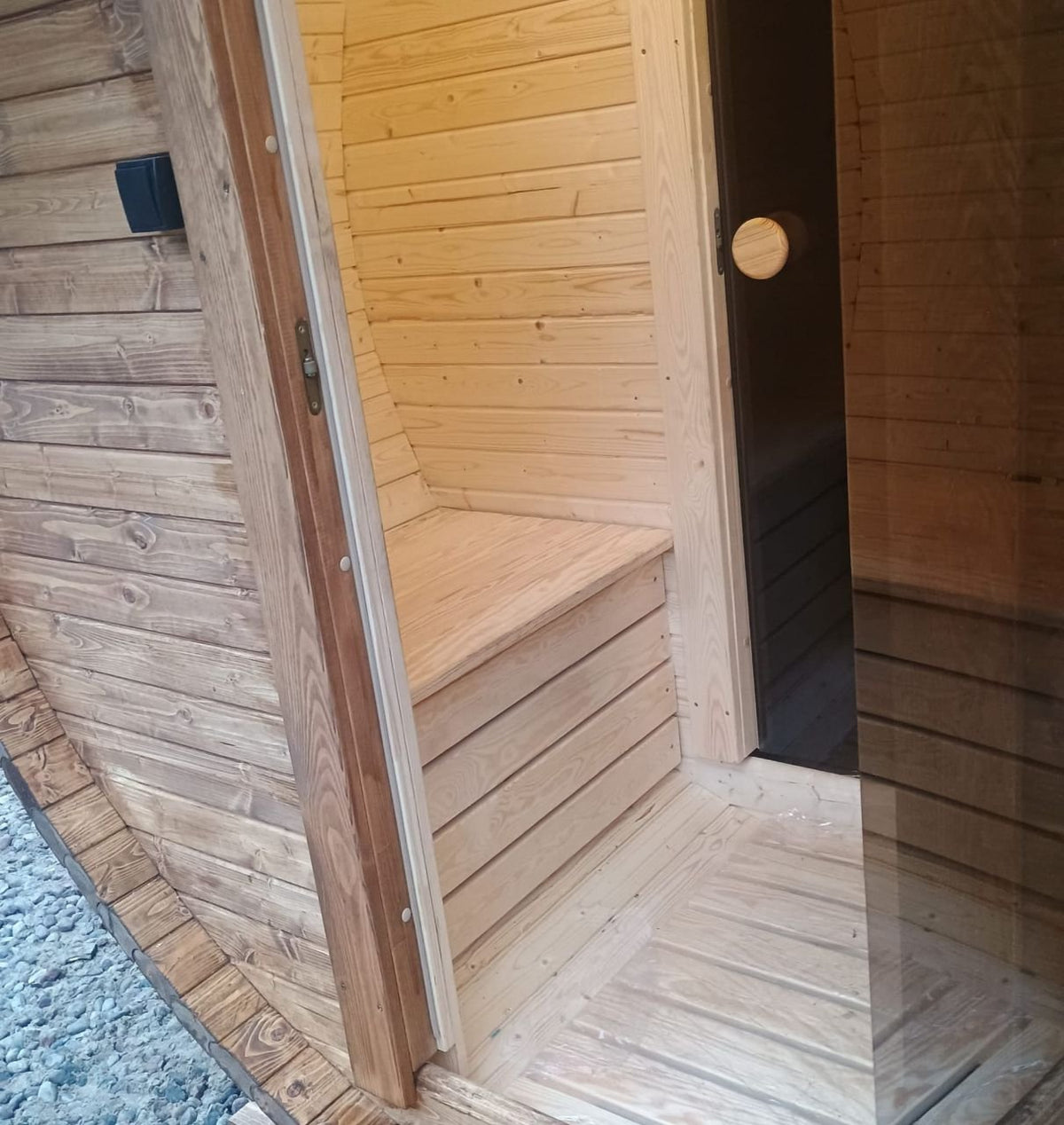 Steam & Oak Gas Barrel Sauna 3m with Anteroom (Electric or Wood-Fired)