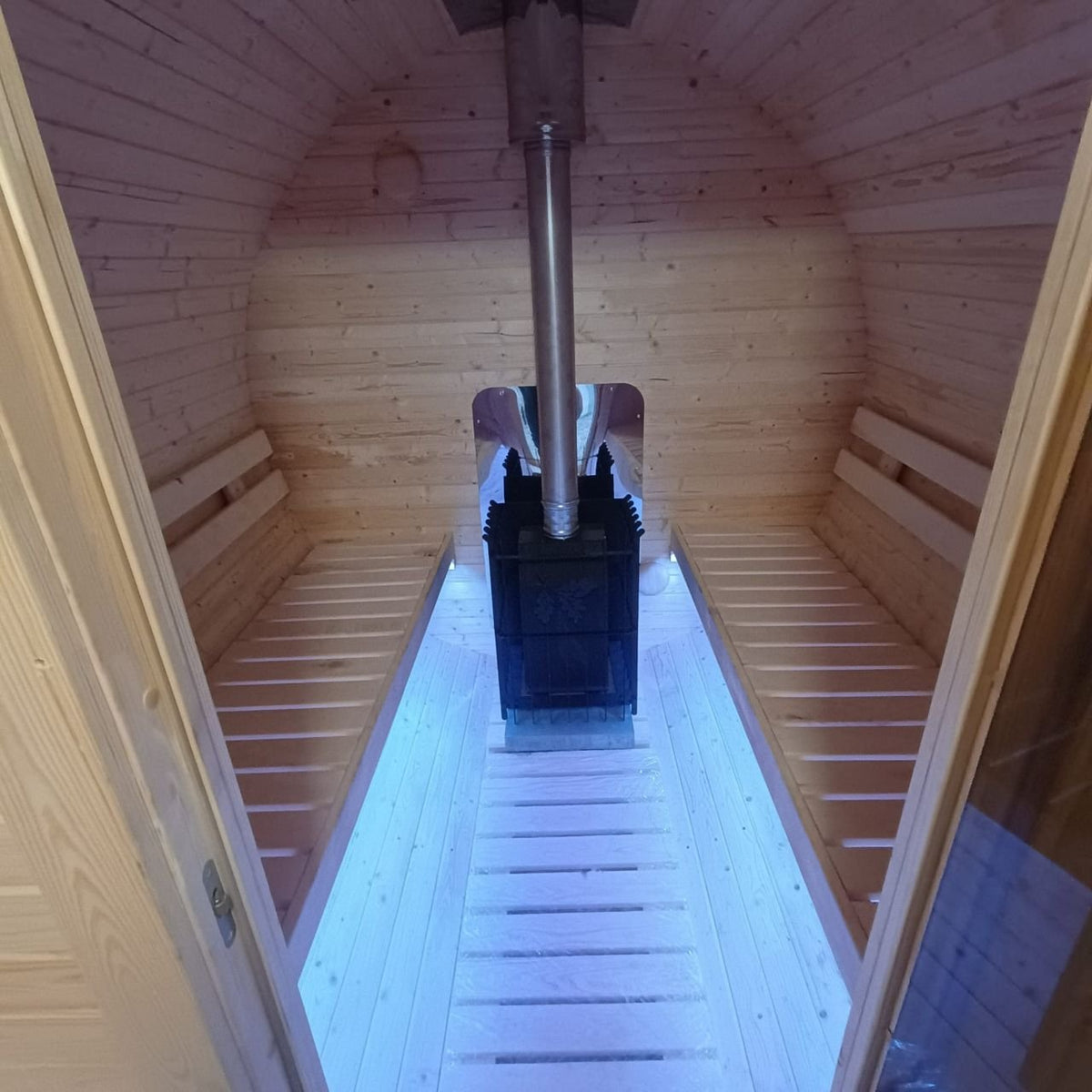 Steam & Oak Gas Barrel Sauna 3m with Anteroom (Electric or Wood-Fired)
