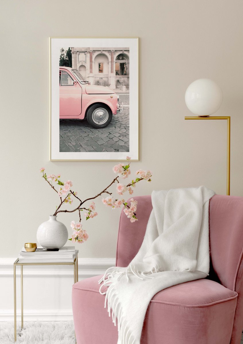Pink Car Poster