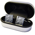 Engraved Cufflinks – Custom Photo Wedding Gift with Chrome Case for Men
