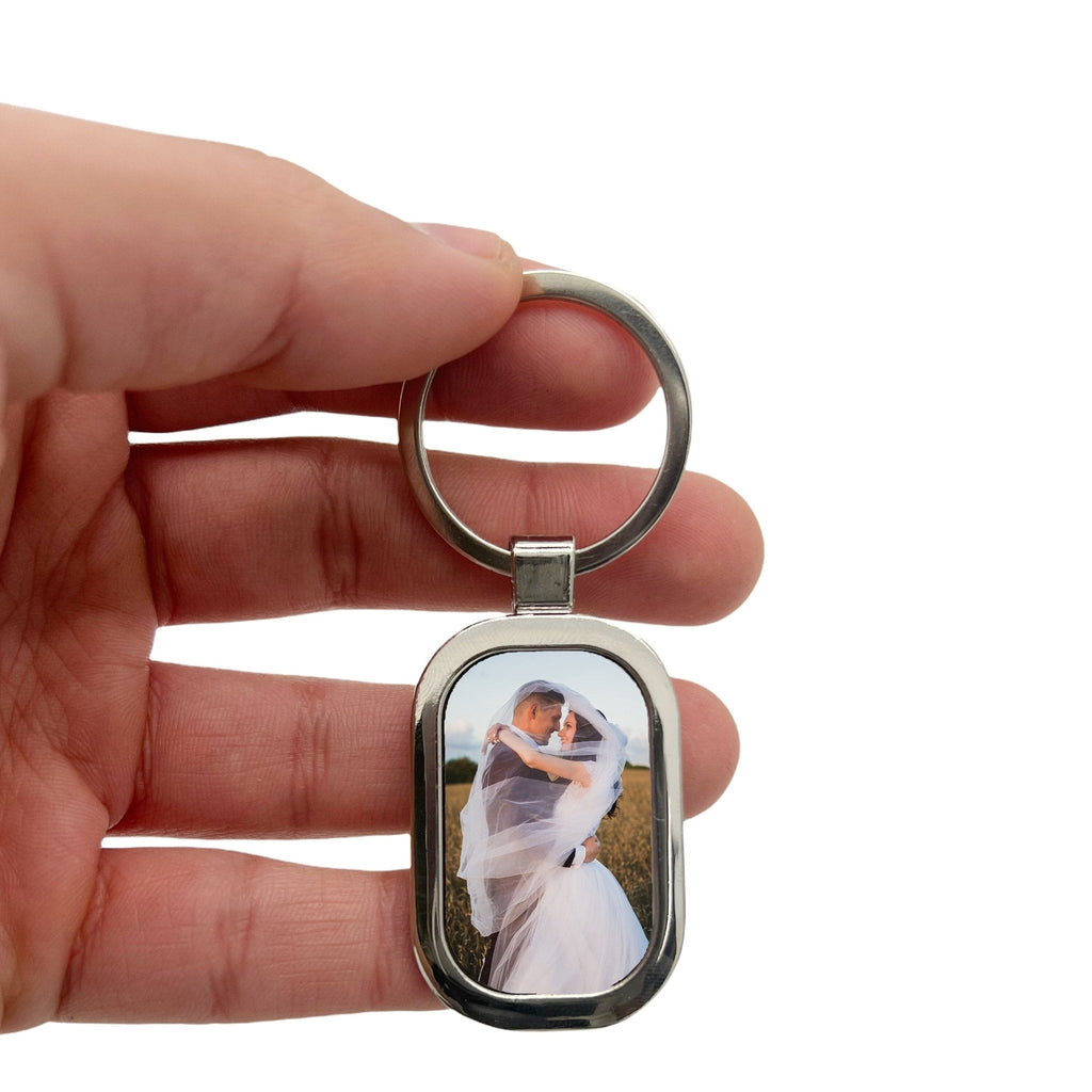 Personalised Photo Message Text ID Wedding Special Occasion Memory Tag Keyring with Gift Box