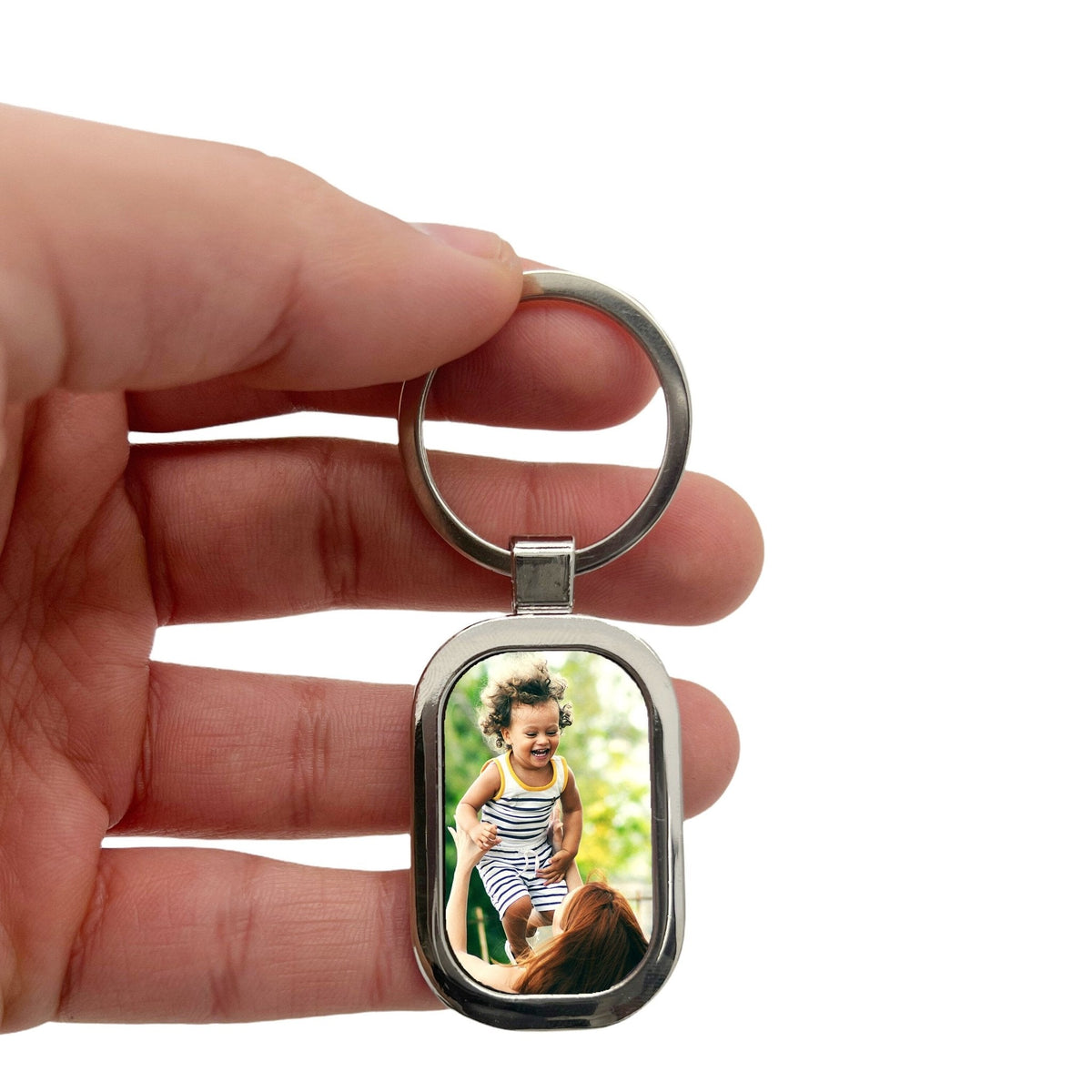 Personalised Photo Message Text ID Wedding Special Occasion Memory Tag Keyring with Gift Box